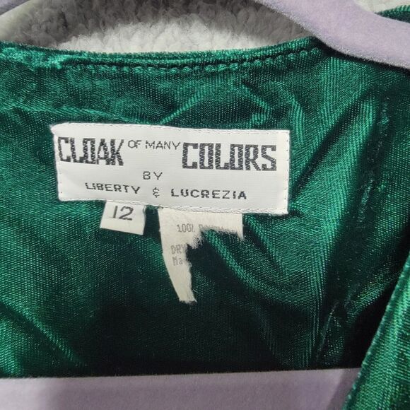 Vintage Cloak of‎ Many Colors Liberty Lucrezia Green Velvet Top & Skirt Size 12 - Picture 3 of 14